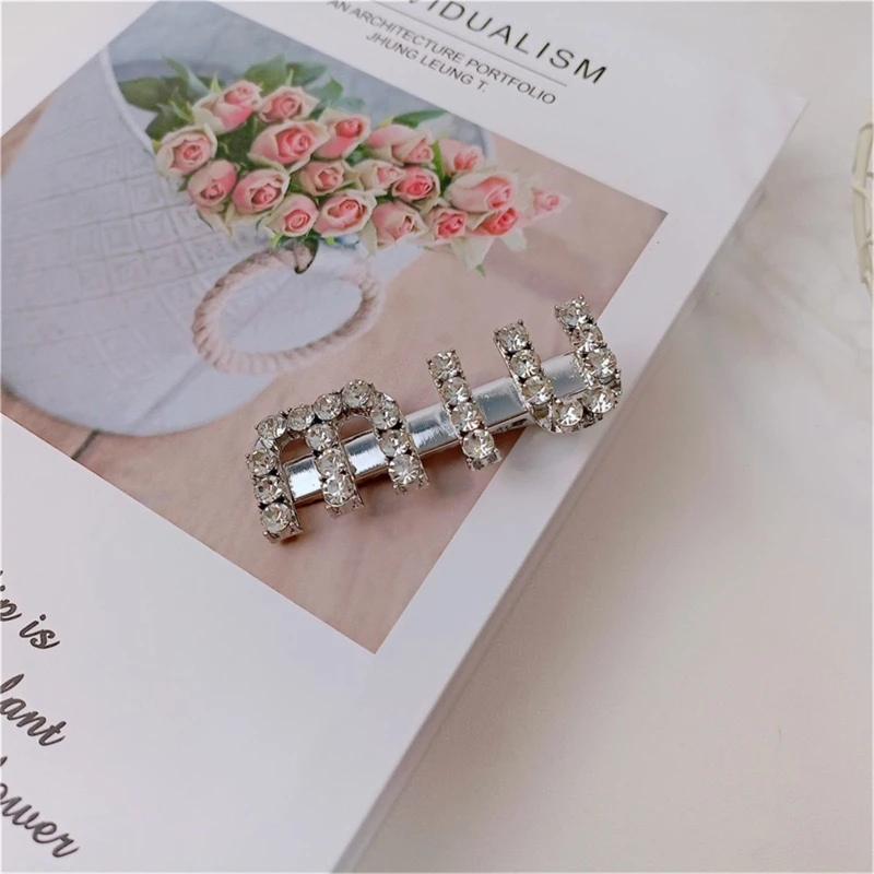 Заколки для волос с надписью серебряные заколки расклешенные зажим Винтажные