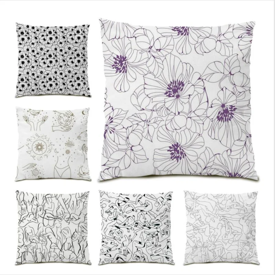 

Cushion Cover 45x45 Flowers Decoration Home Pillow Case Throw Pillow Cover Branch Living Room Decoration Oil Painting Gift E0430