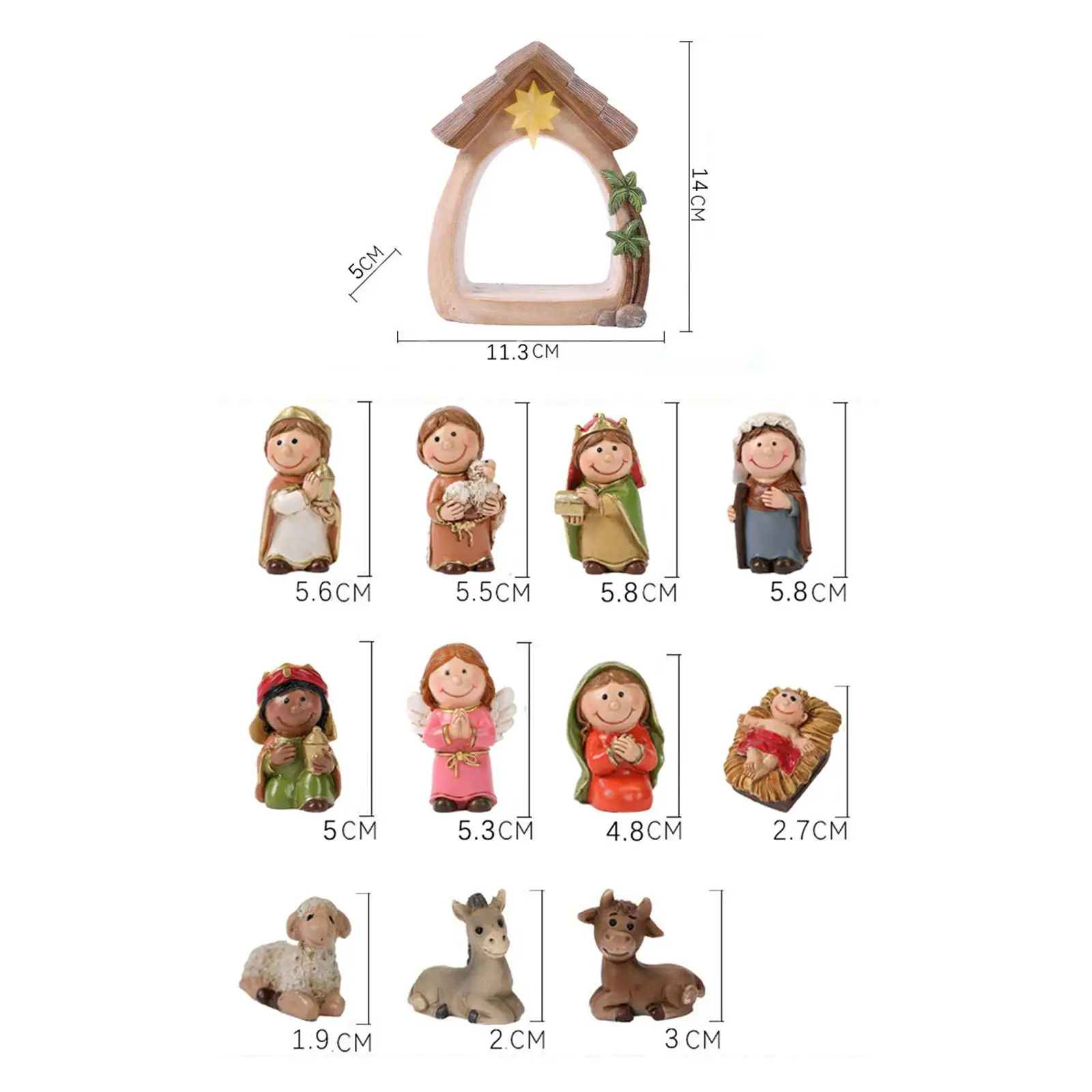 12Pcs Christmas Nativity Figurines with Light Resin Holy Family Birth of Jesus for Christmas Tabletop Church Shelf Chapel 12Pcs Christmas Nativity Figurines with Light Resin Holy Family Birth of Jesus for Christmas Tabletop Church Shelf Chapel