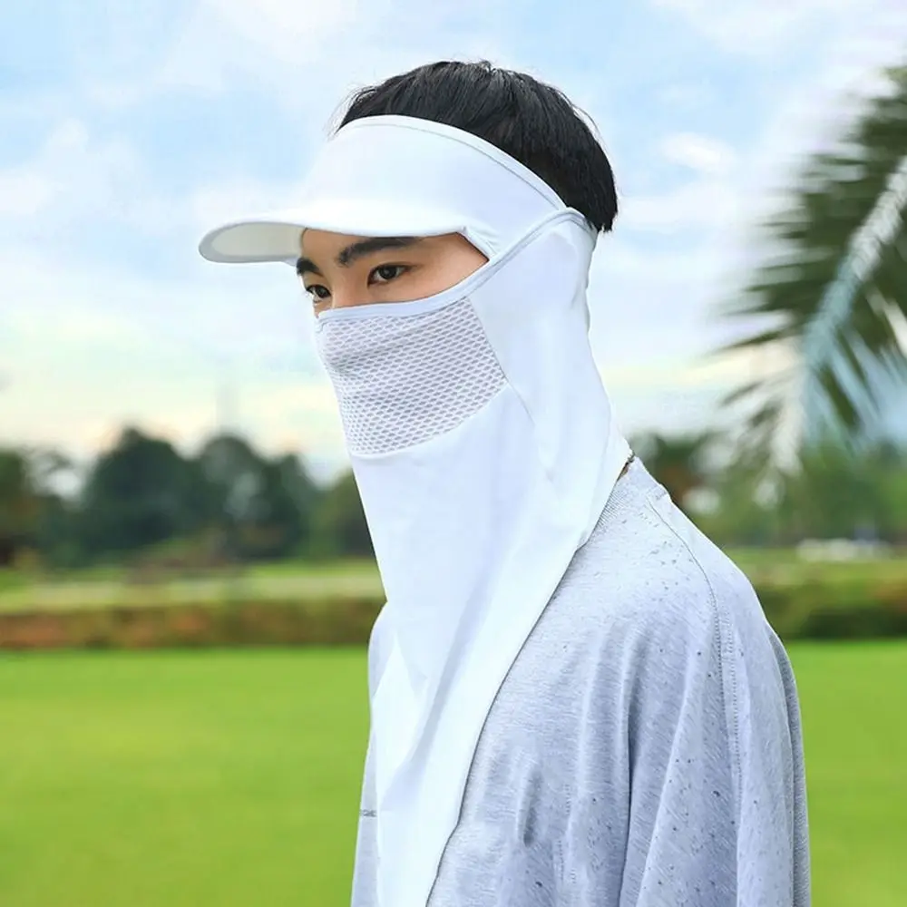 

Headband Neck Scarf Hanging Ears Unisex Outdoor Tube Scarf Sunscreen Veil Face Cover Ice Silk Mask Triangular Scarf