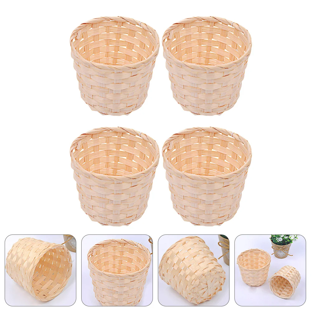 

4pcs Multifunctional Baskets Baskets Desktop Baskets Woven Storage Baskets for Garden Outdoor
