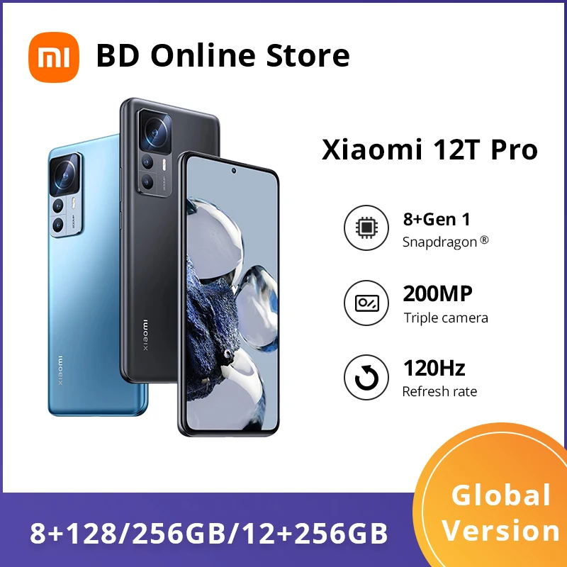 

Global Version Xiaomi 12T Pro Smartphone 8/12GB+256GB Snapdragon 8+ Gen 1 200MP Camera 120W Charge 120Hz Display