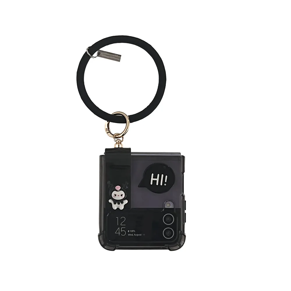 

HAZOB for Samsung Galaxy Z Flip 3 / 4 5G Cute Clear Soft Case with Silicone Bracelet