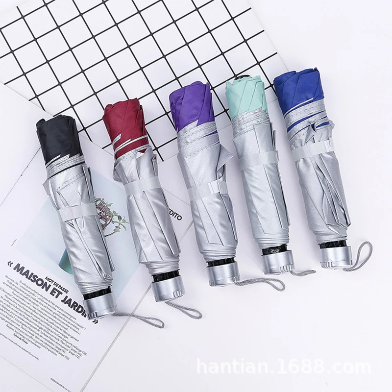 Folding Umbrella Sun Protection Rainproof And Windproof Cost-effective Foldable And Portable Easy To Hang Can Be Hung AA038