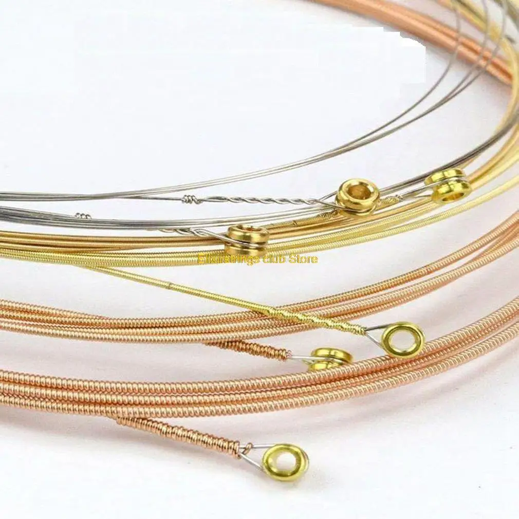 10/12 Sets Guitar Strings Set Elixir String Art 16052 For Acoustic Electric Guitar NANOWEB 80/20 Bronze Light Rope Free Shipping