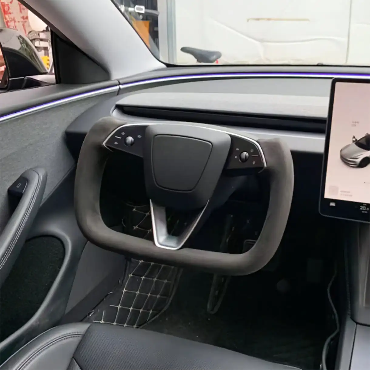 Для Tesla Model 3 Highland 2024 2025 2026: Руль с подогревом, персонализированный, из премиальной гоночной кожи, индивидуальные аксессуары (art.: 3920db37ecb9e) - 3920db37ecb9e