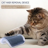 corner pet brush comb play cat toy plastic scratch bristles arch massager self grooming cat scratcher