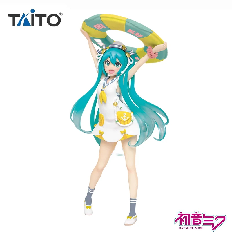 

In Stock Taito Vocaloid Hatsune Miku Swimming Ring Summer Clothes 18CM Brand New Original Anime Figure Action Figures Model Toys