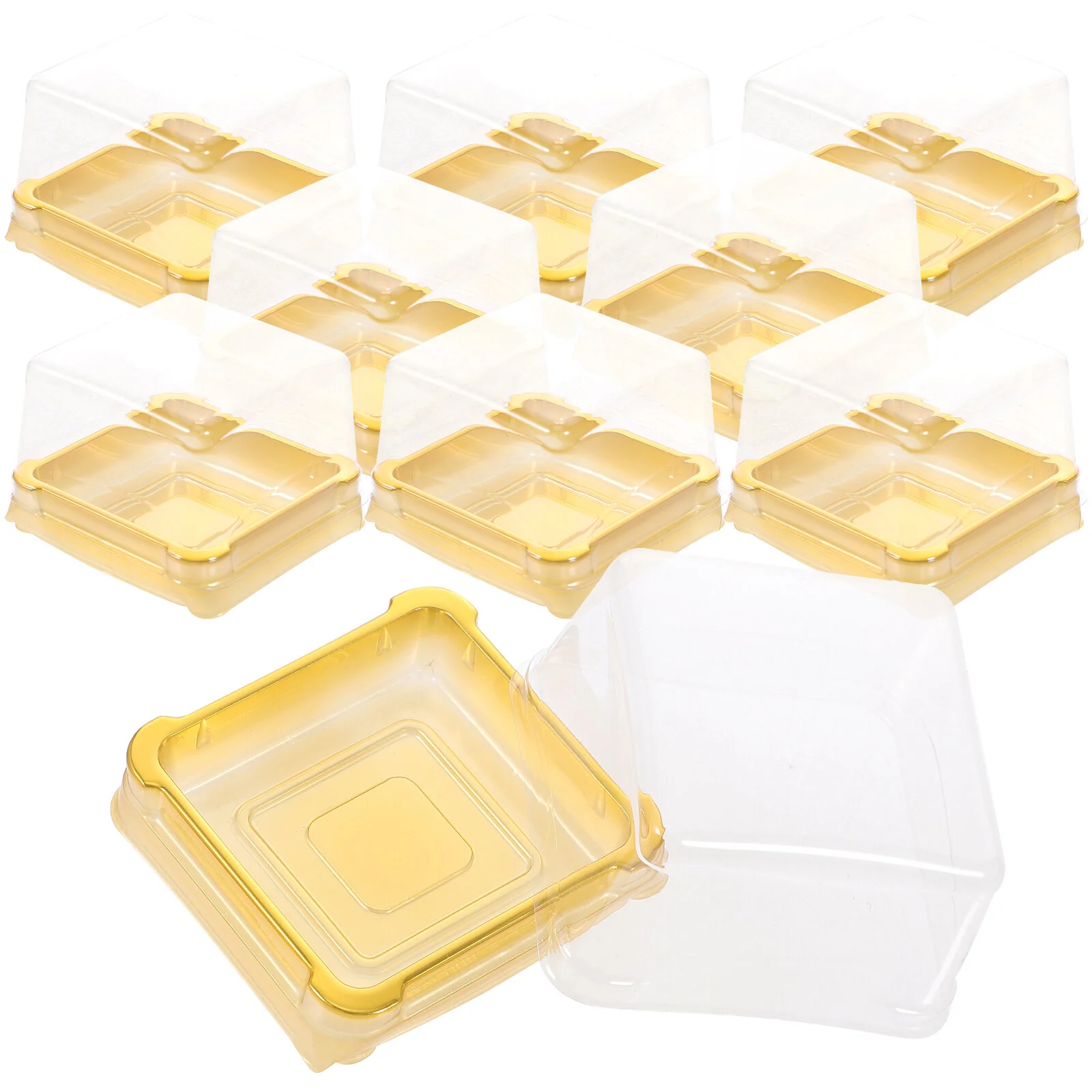 

50 Pcs Mooncake Packing Cheese Container Box Egg Yolk Crisp Disposable Food Containers Boxes Puffs