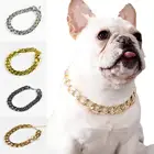 Ошейник для собак, ожерелье для маленьких собак, цепочка для закусок, ожерелье для французского бульдога, серебряныезолотые аксессуары для домашних животных, аксессуары для собак
