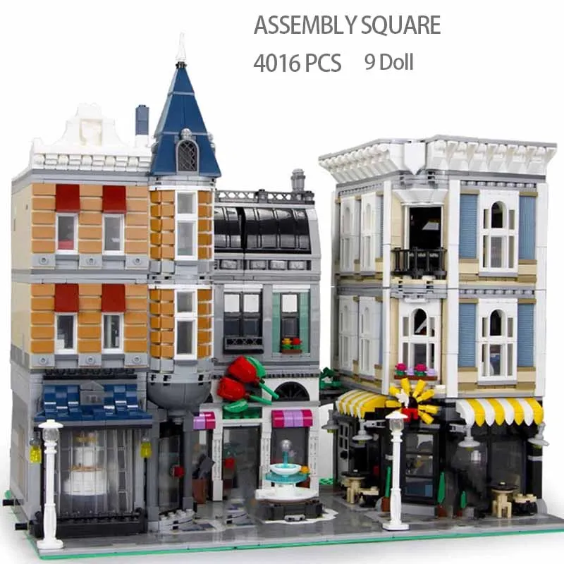 

New City Center Assembly Square Building Blocks Bricks Model City StreetView Kids Toy Birthday Christmas Gift Compatible 10255