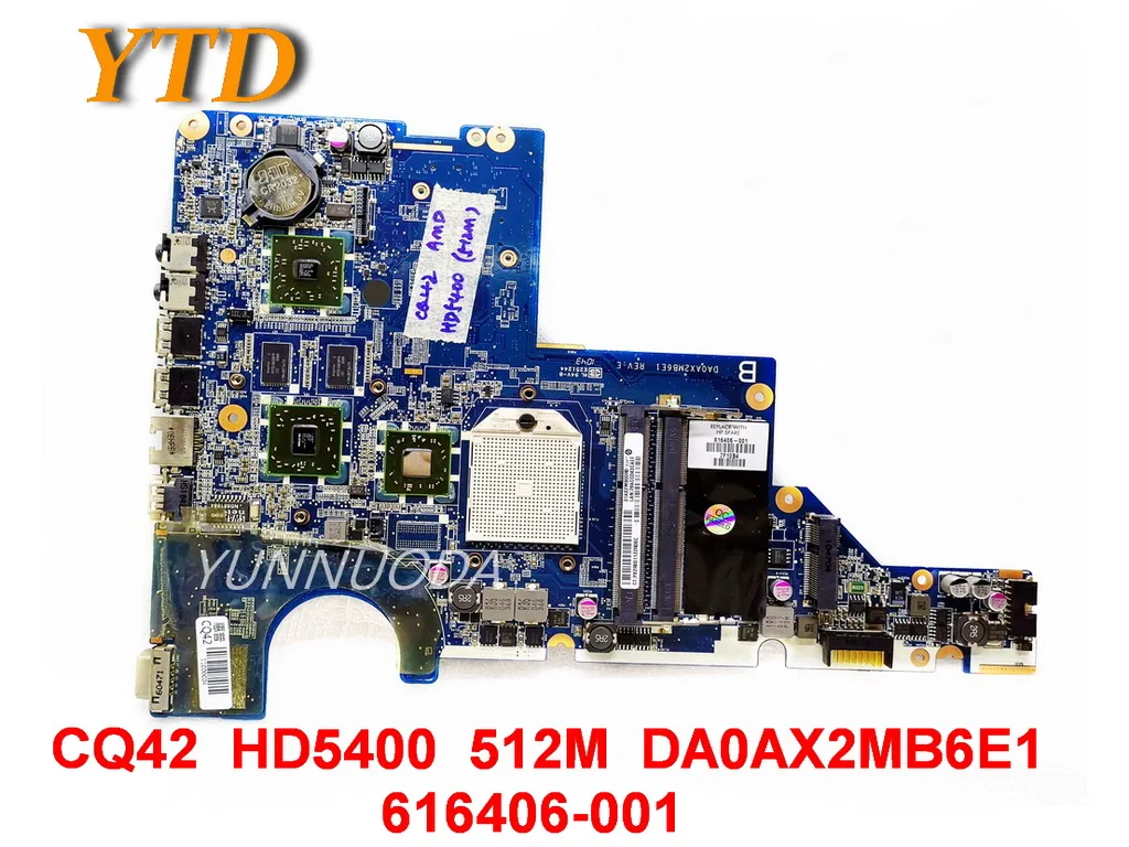 Original for HP CQ42  laptop  motherboard CQ42  HD5400  512M  DA0AX2MB6E1  616406-001  tested good free shipping
