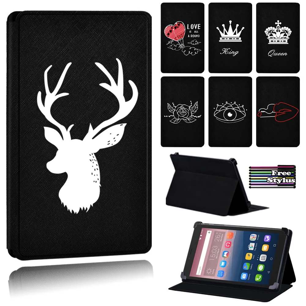 

PU Leather Flip White Image Tablet Case for Alcatel OneTouch PIXI 3 10"/PIXI 3 7.0"/PIXI 3 8.0"/Alcatel OneTouch PIXI 4 7" + Pen