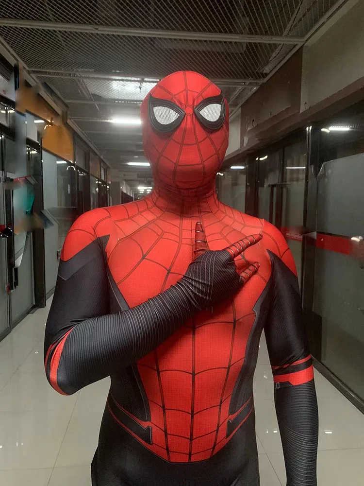 

High Quality Cosplay Amazing Halloween Costume Peter Parker Zentai Suit hero Bodysuit For Kids Adult