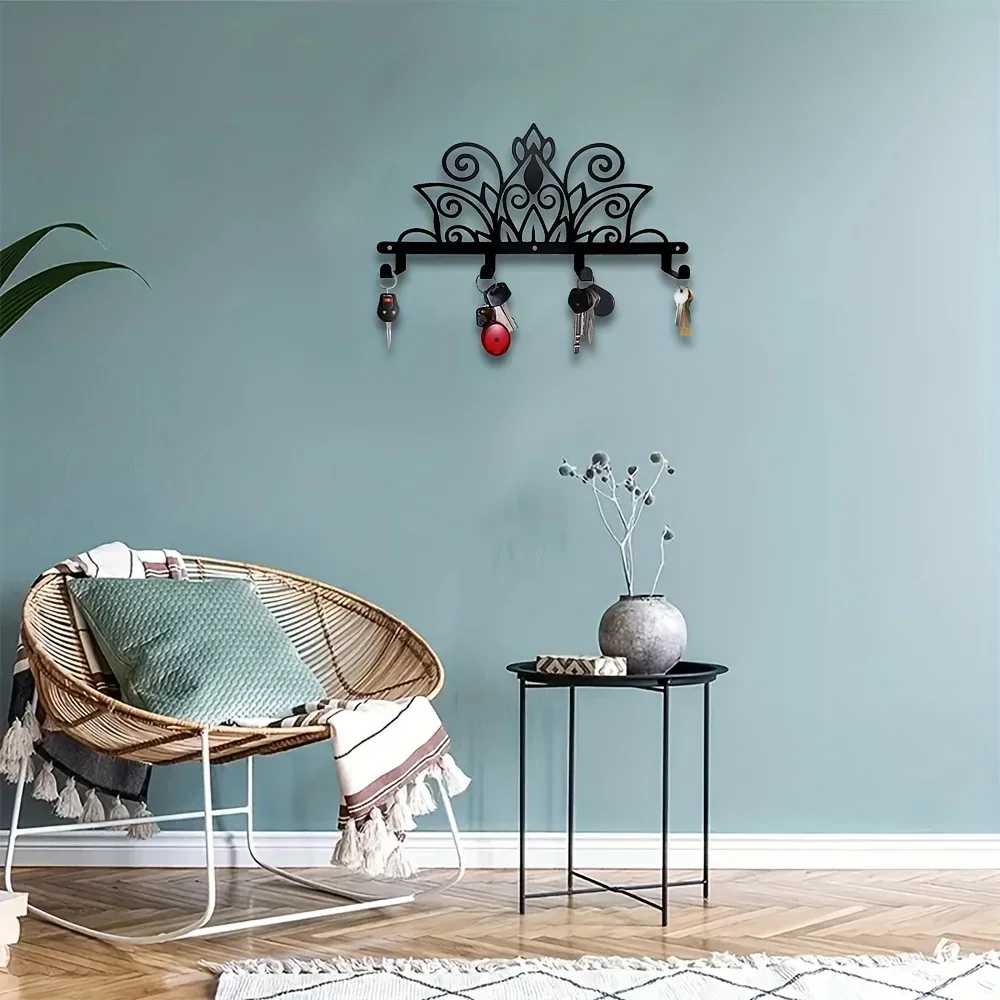 Металлическая настенная стойка с мандалой вешалка крючком бытовая для пальто