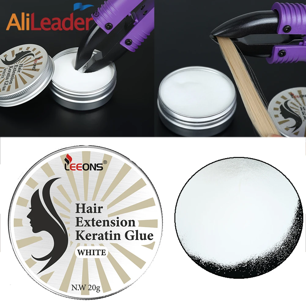 

Quality Keratin Glue Powder Hair Extension Keratin Glue Powder White Adhesive Hair Extension Glue For I-Tip/U-Tip Hair Extension