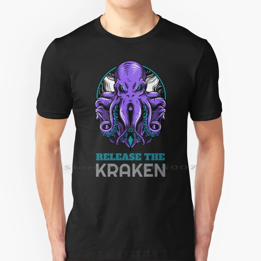 

Release The Kraken T Shirt 100% Cotton Kraken Release Tentacles Eyes Creature Monster Mythological Squid Octopus Unique Animal