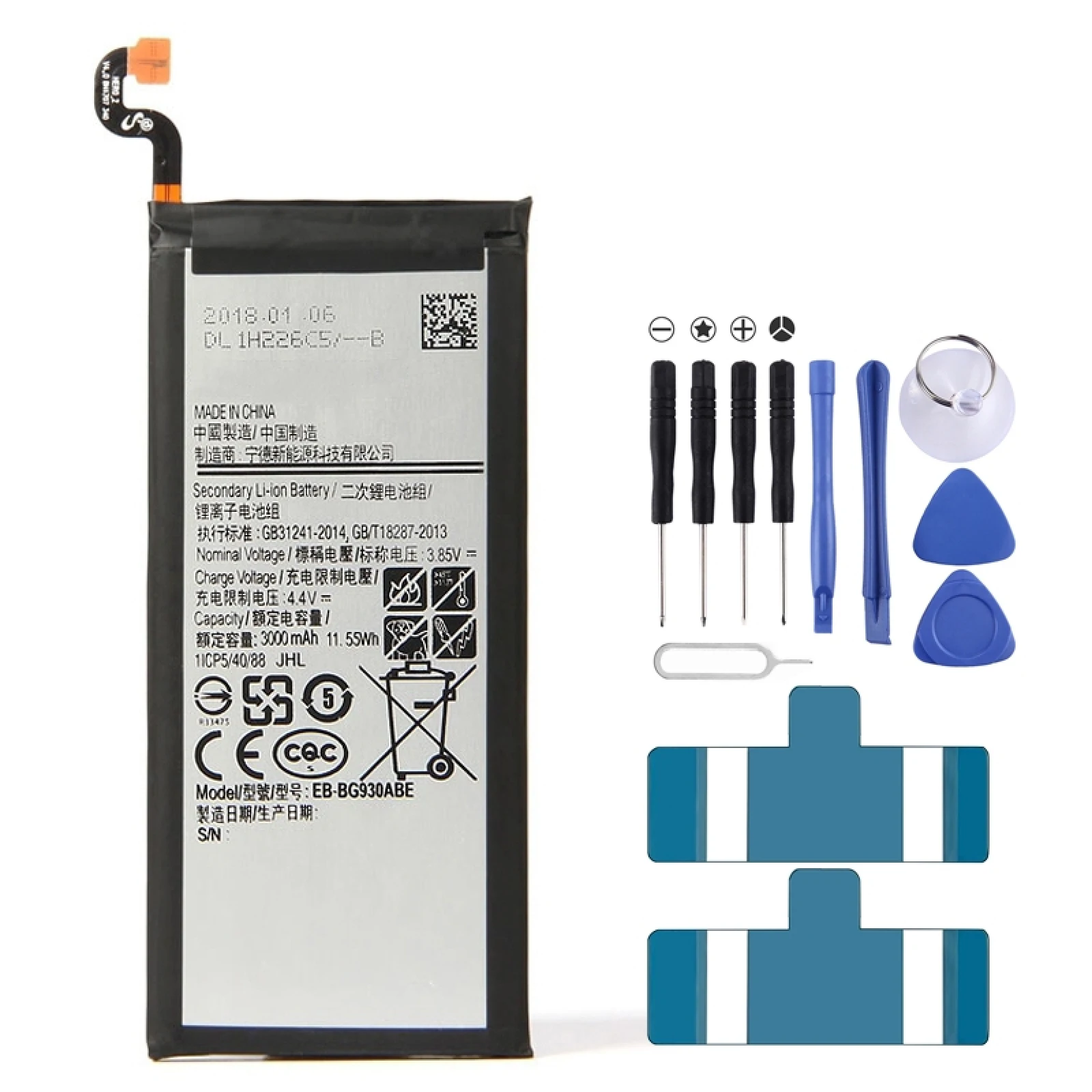 

3000mAh Li-Polymer Battery EB-BG930ABE for Samsung Galaxy S7 / G930F / G930A / G930U / G93T / G930V Battery