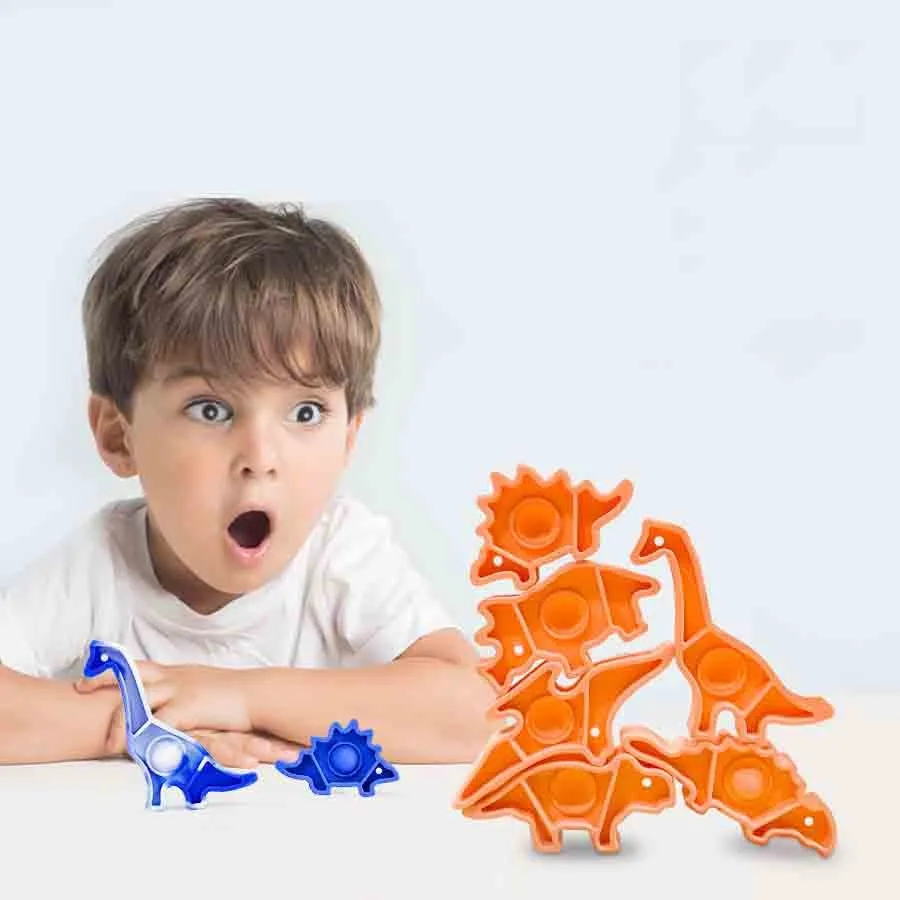 

Silicone Dinosaur Balance Blocks Kids Board Desktop Stacking Building Blocks Baby Brain Developmental Stacking High Puzzle Toy