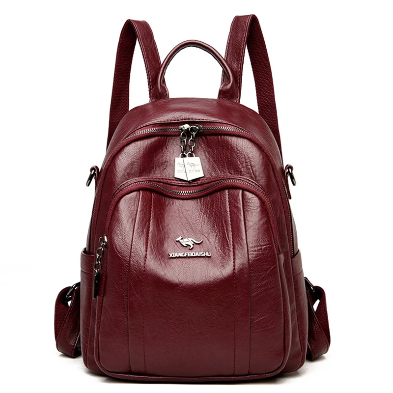 

Вместительный рюкзак для женщин, школьный ранец из мягкой кожи для девочек-подростков, повседневный большой дорожный рюкзак