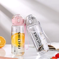 530ml outdoor water bottle with straw sports bottles leak proof eco friendly with lid hiking camping plastic bpa free