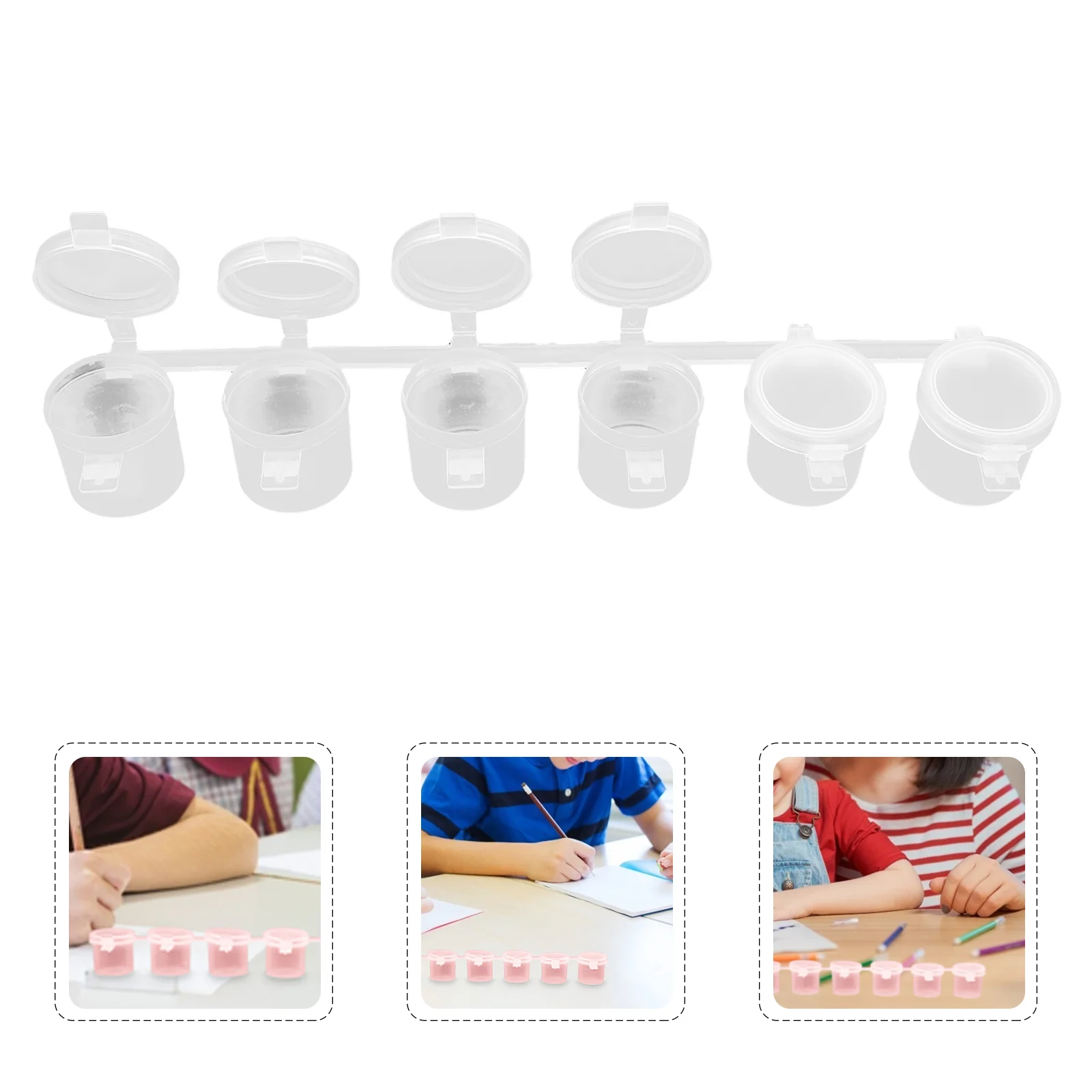 

5 Sets Kids Crafts Mini Pot Strips Plastic Sample Containers Pigment Box Cans