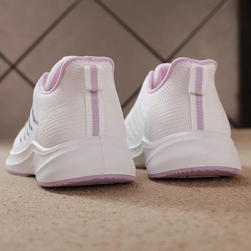 Sneaker Fashion Women's Running Shoes Light  Breathable Soft Lace Up Sneakers Women Knitted Sports Shoe  Zapatillas