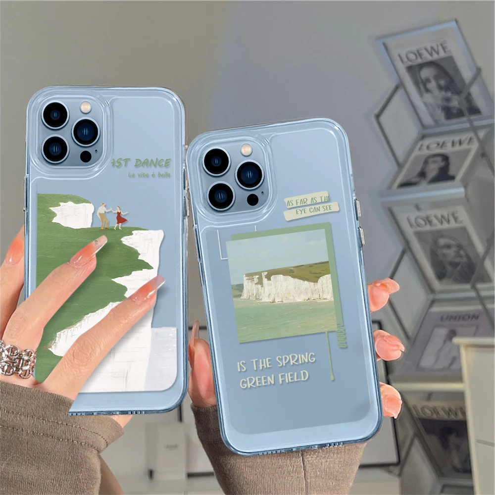 

Scenery Landscape Painting Phone Case for iPhone 14 13 12 11 Pro Max Mini XS XR X Cover for iPhone14promax Protection Fundas
