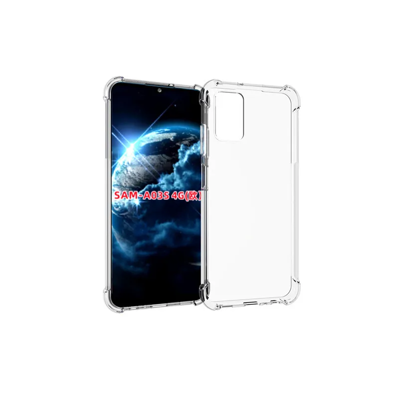 

For Samsung Galaxy A03S 4G European phone case transparent all-inclusive TPU four-corner anti-fall silicone protective cover