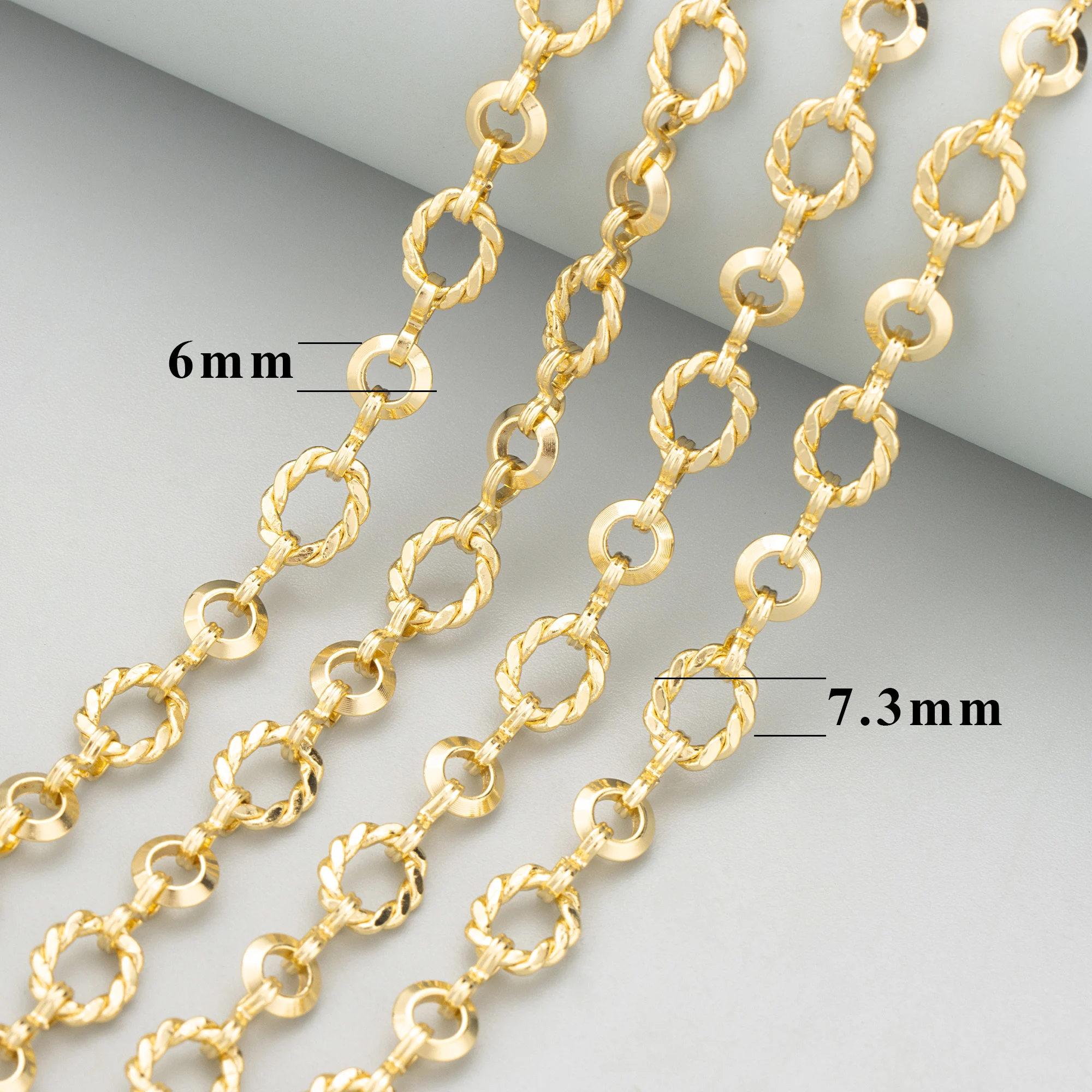 GUFEATHER 1 м/лот C413 цепочка 18-каратное золото с родиевым покрытием медь без никеля