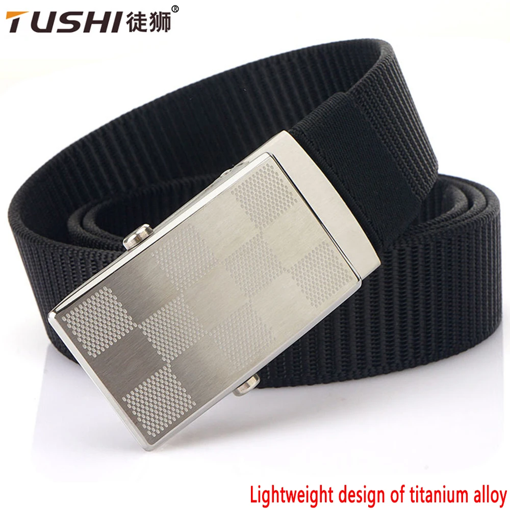 TUSHI New Casual Nylon Stainless Steel Buckle Belt Army Adjustable Men Outdoor Travel Tactical Belt Vintage Waist Belt For Jeans