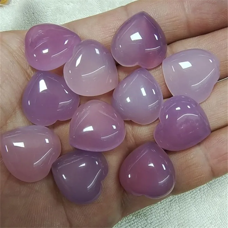 

10PCS Nature Purple Jade Stone Cabochons Heart Shape 20MM Good Quality Of Colors DIY Jewelry Accessories Free Shippings