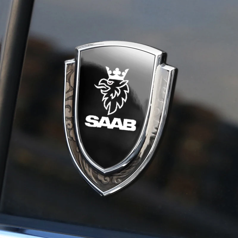

Car Stickers 3D Metal Accsesories Auto Accessory Triangle Window Sticker For Saab Scania Emblem 9-3 9-5 9000