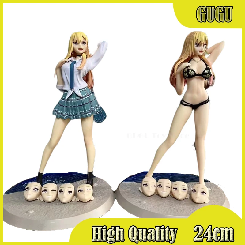 

24cm My Dress-up Darling Kitagawa Marin Anime Figures Swimsuit Sexy Hentai Kawaii Removable Statue Figurine Model Doll Kids Gift