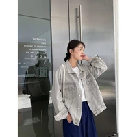 2022spring korean style short denim jacket womens washed coat fashionins womens denim jacket