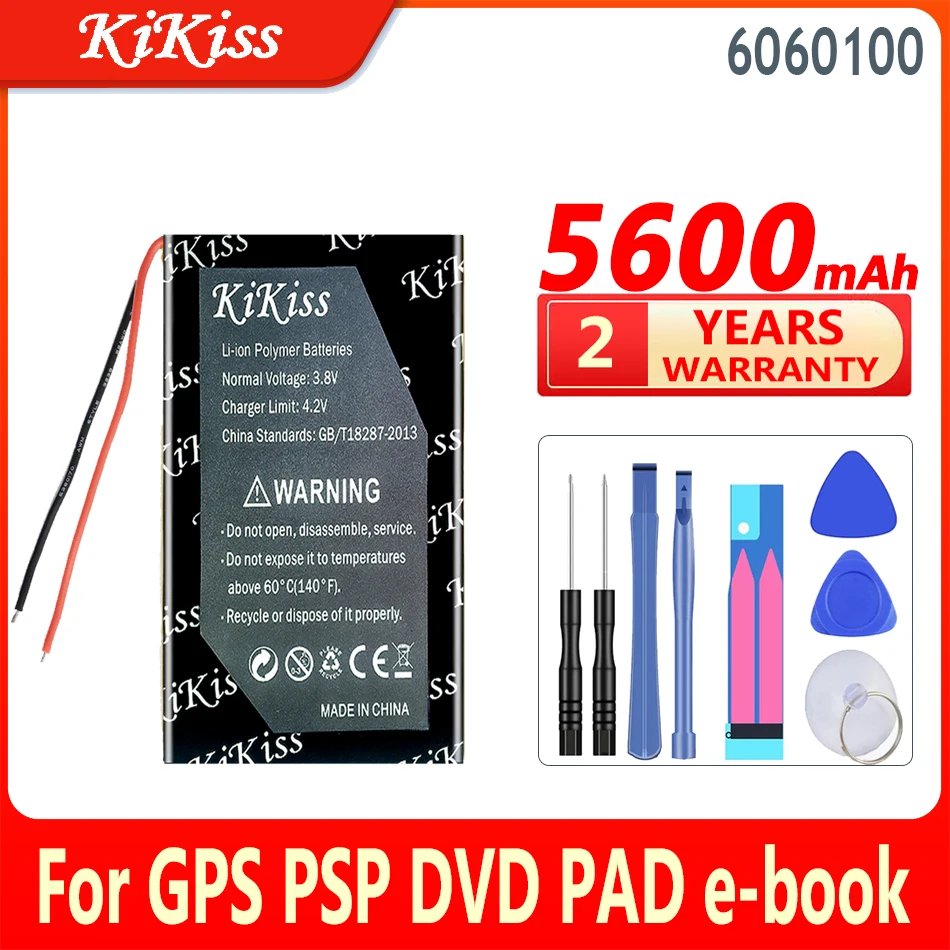 

5600mAh KiKiss High Capacity Battery 6060100 For GPS PSP DVD PAD e-book tablet PC power bank Digital Bateria