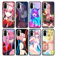 zero two anime darling in the franxx phone case for xiaomi redmi note 9 9t 10 10s 11 11s 11e 9 8 7 poco m3 m4 pro 5g cover cases