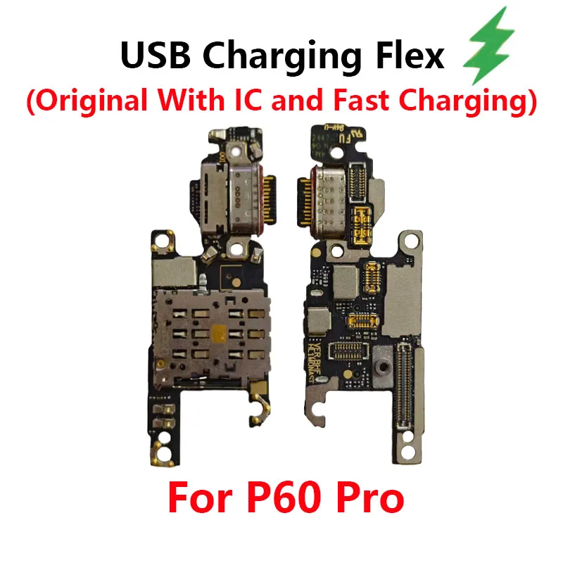 Для Huawei P60 Pro USB зарядная плата, док-порт, оригинальный с микросхемой и гибким кабелем для быстрой зарядки, запасные части (art.: 3920d2b730b5a) - 3920d2b730b5a