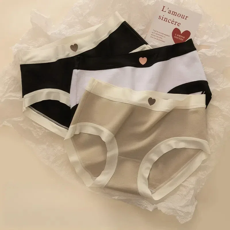 3 шт. женские хлопковые бесшовные трусы со средней посадкой