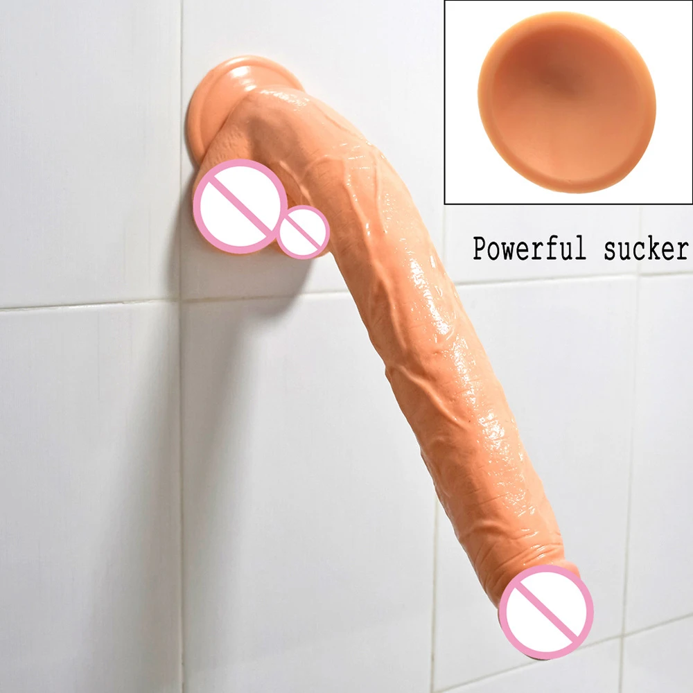 15-дюймовый фаллоимитатор из мягкого поливинилхлорида с присоской для женской