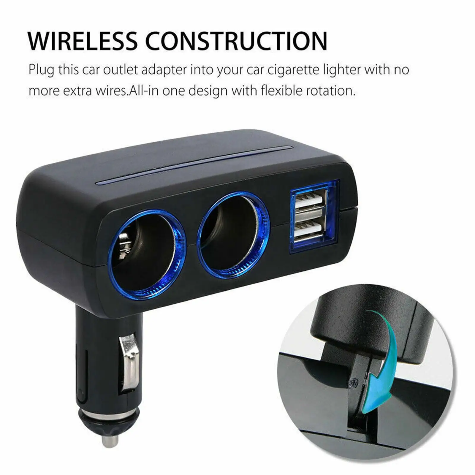 Универсальный адаптер автомобильного зарядного устройства с двумя