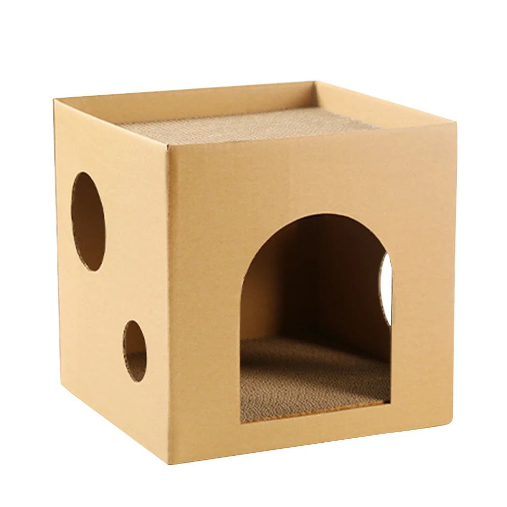 

Cat House Cardboard Scratcher Scratching Box Indoor Kitten Houses Cats Scratch Pad Toy Board Rabbit Corrugated Hideaway Hideout