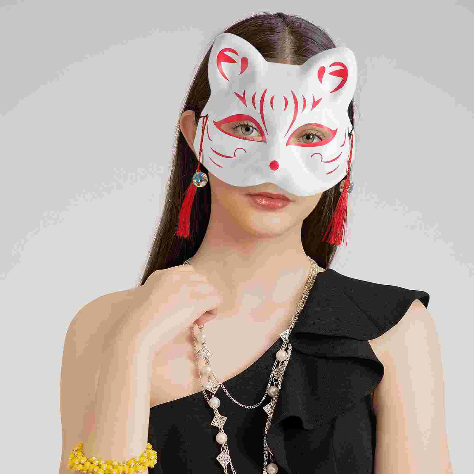 Маска кошки в японском стиле маска с кисточками реквизит для косплея товары