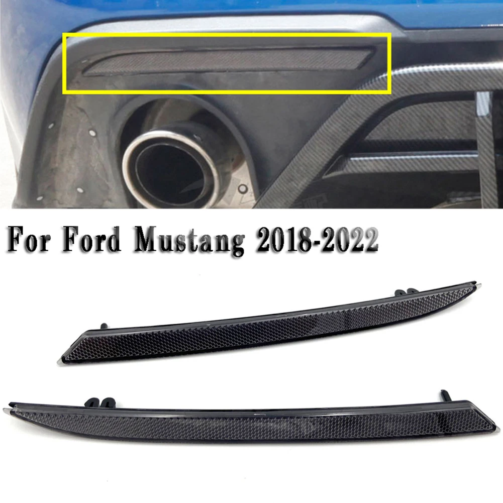 

1Pair Rear Bumper Reflectors Left Right ABS Black Smoked Lens For Ford Mustang 18-22 Car Rear Reflector Light Accessories