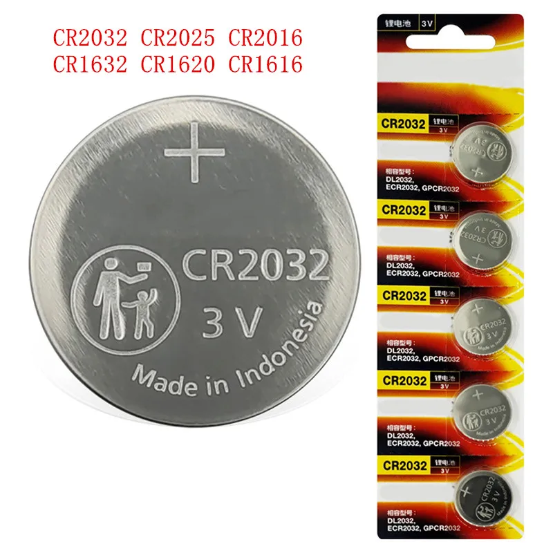 Литиевая батарея для часов PANASONIC CR2032/2025/2016/1632/1620/1616, 3 в, 5 шт.