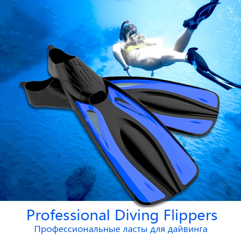 Professional Snorkeling Diving Swimming Fins Unisex Adult Flexible Comfort Submersible Long Foot Flippers Water Sports