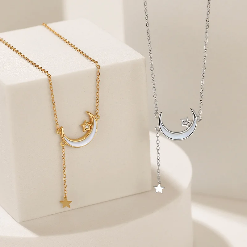 

Ожерелье с метеоритом из стерлингового серебра Корейская версия нишевой Ins холодный ветер женская подвеска фритилария кисточка на ключицу ...