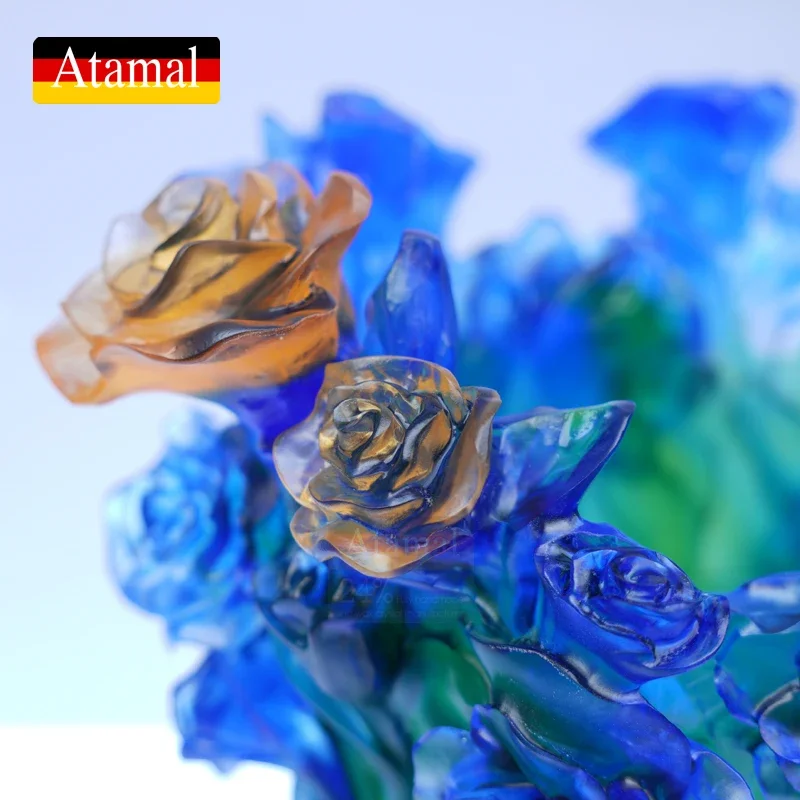 Декоративная настольная ваза Atamal Роскошная роза страстная хрустальная