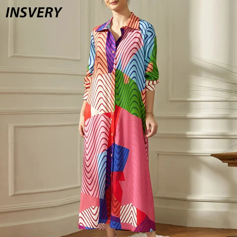 

Женское осеннее длинное платье с отложным воротником и длинным рукавом