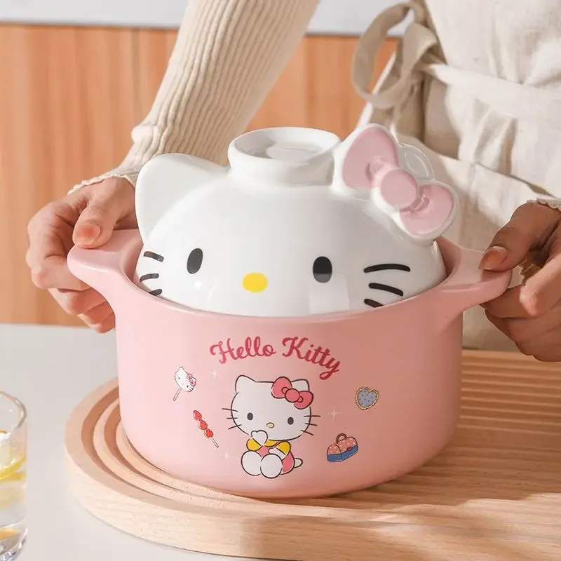 Керамический горшок MINISO Hello Kitty каваи с крышкой хорошая фигурка аниме можно